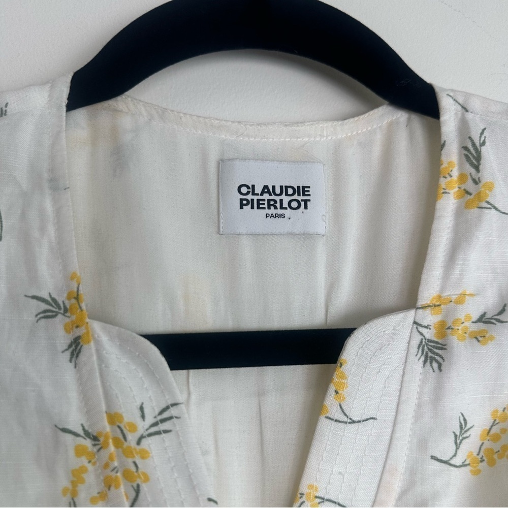 CLAUDIE PIERLOT Mini Short Wrap Around Floral Mimosa Dress Size 34 (US 4) - Picture 6 of 9
